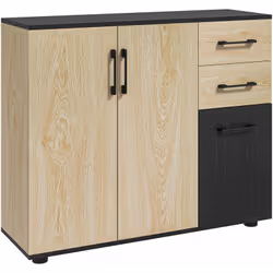 Ajoutez une touche de style à votre intérieur avec ce magnifique petit buffet bicolore style contemporain. Doté de 2 placards ...