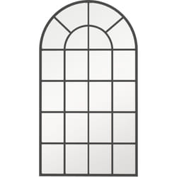 Homcom - Miroir mural aspect verrière style classique chic - dim. 62L x 110H cm - métal noir verre 3 mm