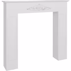 Apportez caractère, chaleur à votre salon ou chambre avec ce magnifique manteau de cheminée style baroque en bois de sapin bl ...