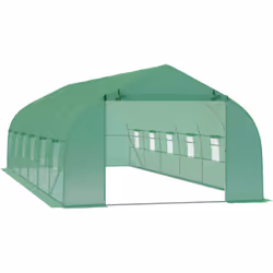 Description générale Cette magnifique serre de jardin tunnel de grande taille de 24 m² vous aidera à protéger vos plantes con ...