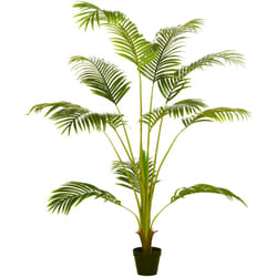 Homcom - Palmier artificiel Sanwei Kwai h. 170 cm 11 grandes feuilles pot noir inclus
