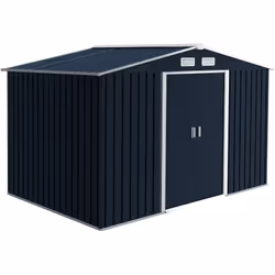 Description générale Ce cabanon de jardin en tôle d'acier avec deux portes coulissantes est idéal pour le rangement de vos ou ...
