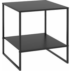 Table basse table d'appoint guéridon bout de canapé 2 niveaux acier noir