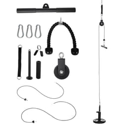 Sportnow - Station de musculation - station de traction poulie haute à fixer au plafond - barre traction et autres accessoires inclus