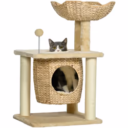 Description générale Ce superbe arbre à chats au style cosy chic, mélangeant des revêtements en quenouille tressée, sisal nat ...