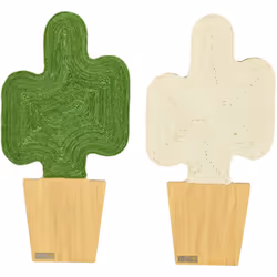 Lot de 2 griffoirs grattoirs murals design cactus dim. 30L x 60H cm jute naturelle écru verte aspect bois clair