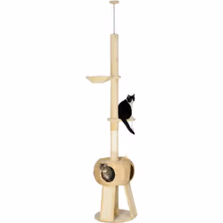Description générale Satisfaisez les instincts naturels de votre chat en toute sécurité avec cet arbre à chat du sol au plafo ...