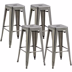 Ce superbe lot de 4 tabourets de bar style industriel en métal avec repose-pied sublimera votre intérieur .Si vous êtes adept ...