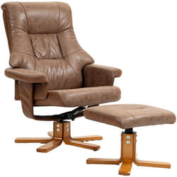 HOMCOM - Fauteuil relax inclinable - Microfibre (100% polyester) - 78x82.5x109cm - Marron