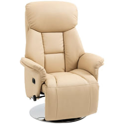 HOMCOM - Fauteuil de relaxation - Revêtement synhtéituqe - 78x80x109cm - Beige