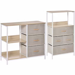 Commode - HOMCOM - MDF - 80x29x71cm - Beige