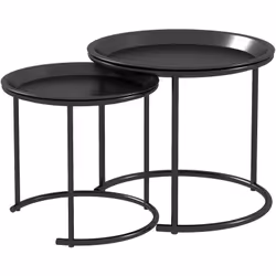 Description générale Apportez une touche de modernité élégante à votre intérieur avec ce magnifique lot de 2 tables d'appoint ...