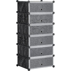 Homcom - Meuble de rangement à chaussures modulable 6 casiers rectangulaires empilables noir blanc
