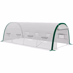Cette superbe serre de jardin tunnel bicolore blanc vert vous aidera à protéger vos plantes contre les aléas climatiques et l ...