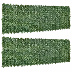 Haie à feuilles artificielles - Outsunny - PE - 300x100cm - Vert foncé