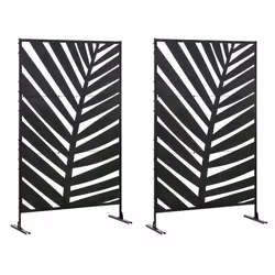 Séparateur de jardin - Outsunny - Acier - 122x45x198cm - Noir