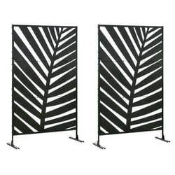 Séparateur de jardin - Outsunny - Acier - 122x45x198cm - Noir