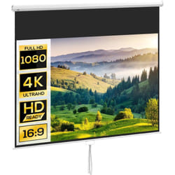 Homcom - cran de projection home-cinéma tv format 16:9 120 pouces 4K hd métal pvc blanc