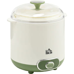 Homcom - Yaourtière 20 w - machine à yaourt électrique - 2 récipients 1,5 l, panier filtre inclus - pp blanc vert