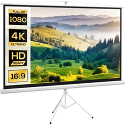 Homcom - cran de projection avec support trépied réglable en hauteur home-cinéma vidéo projecteur format 16:9 100 pouces blanc noir