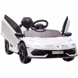 Caractéristiques : - Supercar voiture électrique enfant sous licence officielle Lamborghini Aventador roadster SVJ - Votre en ...