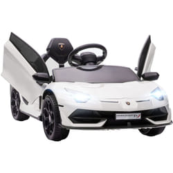 Homcom - Voiture électrique enfant licence Lamborghini Aventador roadster svj télécommande effets sonores lumineux blanc