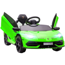 Homcom - Voiture électrique enfant licence Lamborghini Aventador roadster svj télécommande effets sonores lumineux vert