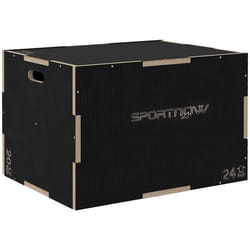 SPORTNOW - Boîte à saut - Bois de hêtre - 76x61x51cm - Noir
