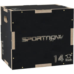 Sportnow - Box jump crossfit - box de pliométrie - boite de saut - 3 hauteurs 30/35/40H cm - charge max. 120 Kg - bois surface antidérapante noir