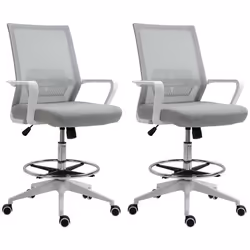 fauteuil de bureau - Vinsetto - Tissu en maille - 64x60x16cm - Gris