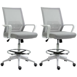 fauteuil de bureau - Vinsetto - Tissu en maille - 64x60x16cm - Gris