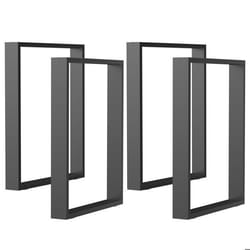 Lot de 4 pieds rectangulaires HOMCOM hauteur 72 cm en acier pour table pieds de meuble pour table à manger embouts de protection