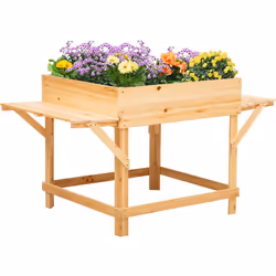 Cette jolie jardinière sur pied avec 2 étagères en bois de sapin pré-huilé vous permettra de faire vos plantations de légumes ...
