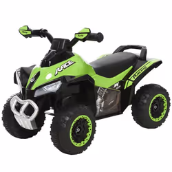 Porteur enfants quad 18-36 mois dim. 67L x 38l x 44H cm effets lumineux et sonores vert noir