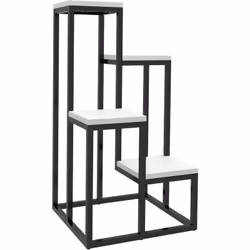 Ce magnifique porte-plantes 4 étagères style industriel vous permettra de mettre en valeur vos fleurs et de décorer avec élég ...
