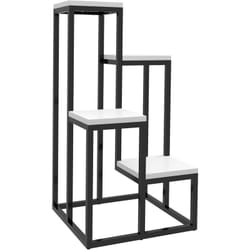 Outsunny - Porte-plantes style industriel 4 étagères - dim. 34L x 34l x 66H cm - métal sapin blanc