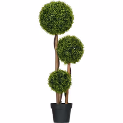 Apportez une touche artistique topiaire à votre intérieur ou extérieur avec ce magnifique buis artificiel 3 boules. Cette pla ...
