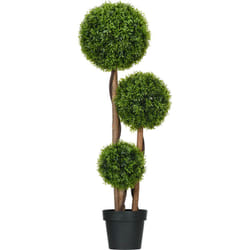 Homcom - Buis artificiel topiaire artificielle 3 boules h. 110 cm pot inclus