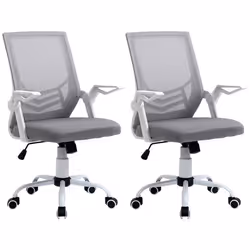 Fauteuil de bureau - Vinsetto - Maille - 62.5x55x104cm - gris blanc