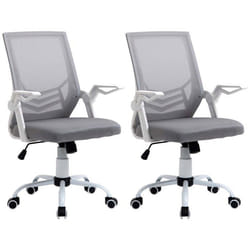 Fauteuil de bureau - Vinsetto - Maille - 62.5x55x104cm - gris blanc