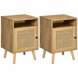 Table de chevet - HOMCOM - Panneaux de particules - 39x35x60cm - Bois naturel