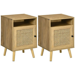 Table de chevet - HOMCOM - Panneaux de particules - 39x35x60cm - Bois naturel
