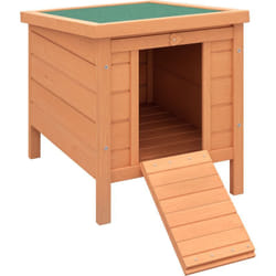 Clapier de sol niche enclos pour lapin porte rampe verrouillable 2 en 1 toit ouvrant bitumé bois sapin pré-huilé