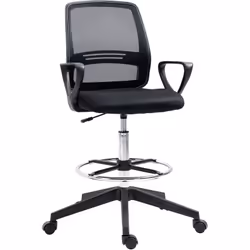 Cette chaise de bureau assise haute réglable est le modèle idéal pour travailler dans le confort. Installez-vous dans ce mobi ...