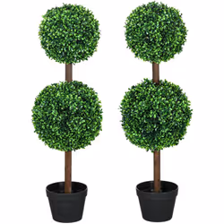 Ajoutez une touche de vert dans votre salon, votre chambre ou votre bureau avec ce splendide lot de 2 boules de buis artifici ...