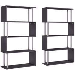 Bibliothèque - HOMCOM - Bois - 80x30x145cm - Noir