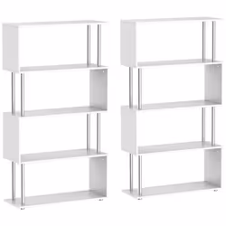 Bibliothèque - HOMCOM - Bois - 80x30x145cm - Blanc