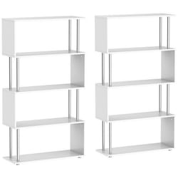 Bibliothèque - HOMCOM - Bois - 80x30x145cm - Blanc