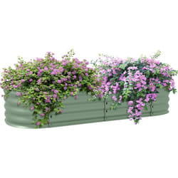 Outsunny - Carré potager de jardin dim. 150L x 62l x 30H cm modulable tôle d'acier ondulée vert