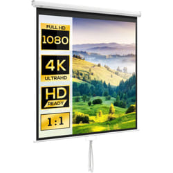 Cran de projection home-cinéma tv format 1:1 85 pouces 4K hd métal pvc blanc